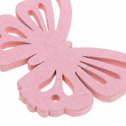Floristik24 Decoração dispersa borboleta branca, amarela, rosa madeira sortida 5cm 40p