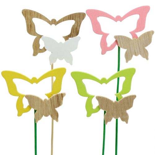 Floristik24 Plugue decorativo borboleta cores sortidas Alt.24cm 24 unidades