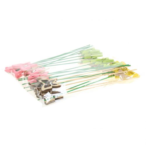 Floristik24 Plugue decorativo borboleta cores sortidas Alt.24cm 24 unidades