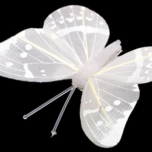 Itens Borboleta no clipe branco 8cm 8pcs