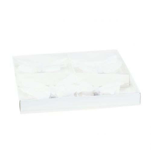 Floristik24 Borboleta no clipe branco 8cm 8pcs