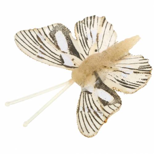 Floristik24 Borboleta decorativa com clipe de metal natureza variada H 4,9 cm/5,8 cm/7,4 cm 6 pçs