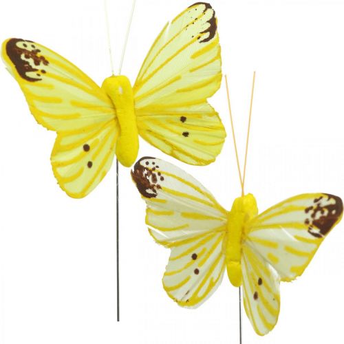 Itens Borboletas decorativas, tampões de flores, borboletas de primavera em fio amarelo, laranja 4×6,5cm 12pcs