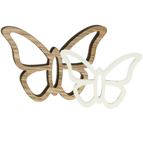 Itens Borboleta de madeira branca/natural 3cm - 4,5cm 48 un