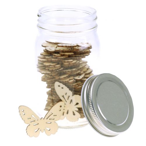 Floristik24 Madeira borboleta em vidro 60p