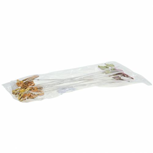 Floristik24 Pregos de flores borboleta madeira 7x5,5 cm 12 peças sortidas