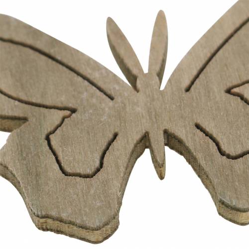 Floristik24 Borboleta Madeira Branco, Creme, Marrom Sortido 4cm 72pcs Decoração de Mesa Primavera