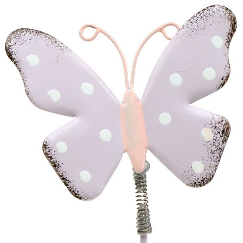 Floristik24 Pinos de flores em pastel de borboleta 24 cm 12 unidades