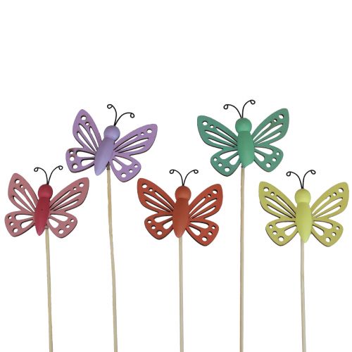 Plugues de flores para decoração de primavera borboletas decorativas de madeira 6 × 8 cm 10 unidades