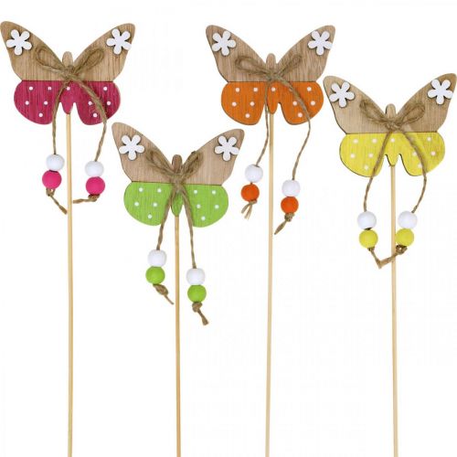 Floristik24 Plug flor borboleta decoração de madeira para colar 7×5cm 16 un
