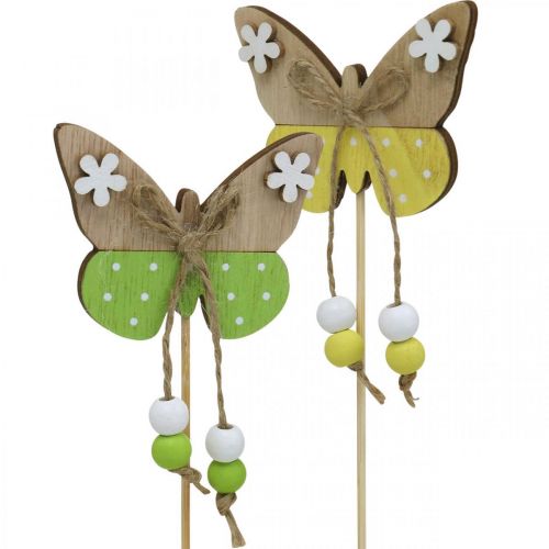 Floristik24 Vara de flores borboleta decoração de madeira para colar 7×5cm 16pcs