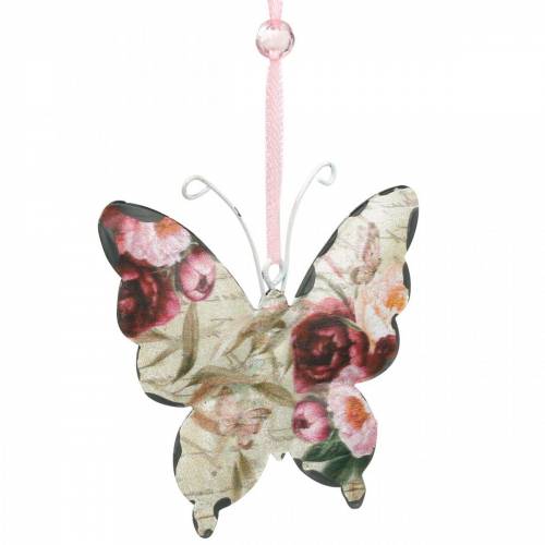 Floristik24 Borboleta para pendurar cabide decorativo de metal 9cm decoração de primavera 6pcs