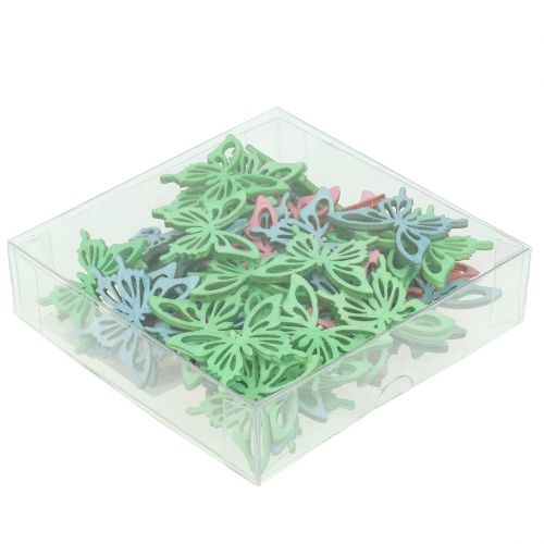 Floristik24 Borboletas Mix Madeira Rosa, Verde, Azul 4cm 72 un
