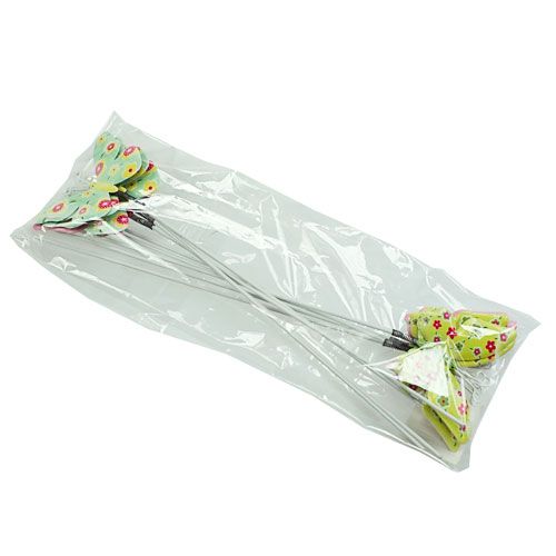 Floristik24 Borboletas com lata de arame colorida 6cmx5cm L24cm