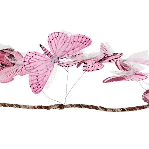 Itens Guirlanda de borboleta rosa 154 cm