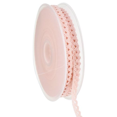 Itens Fita decorativa com renda de crochê fita decorativa rosa W9mm L20m
