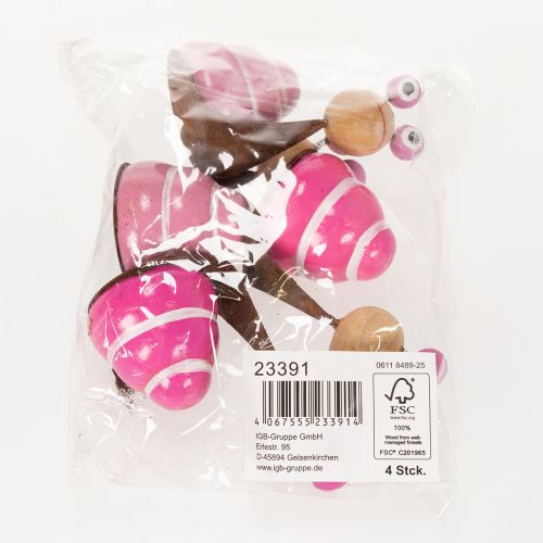 Itens Conjunto de 4 estatuetas de caracol com um design divertido, uma charmosa decoração de primavera, 9 cm.