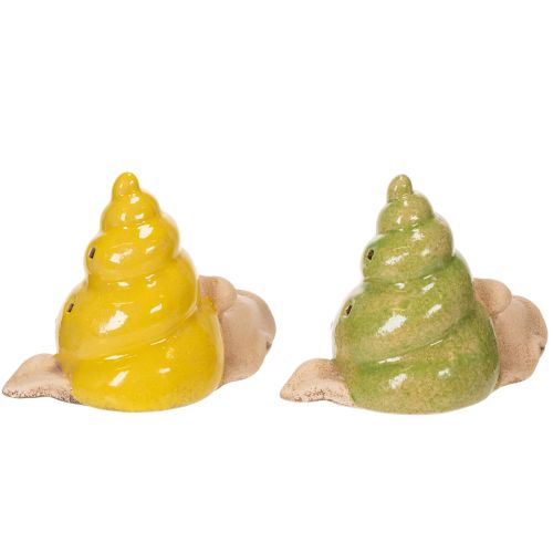 Itens Caracol decorativo de cerâmica com iluminação LED. Decoração divertida para mesa, casa e varanda. 12 cm, 2 peças.