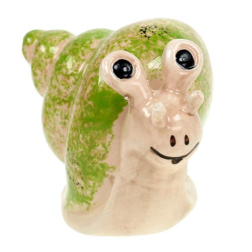 Floristik24 Figura decorativa caracol creme-verde 5cm 6 unidades