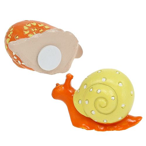Floristik24 Caracóis com ponto de cola laranja, amarelo 6cm 12pcs