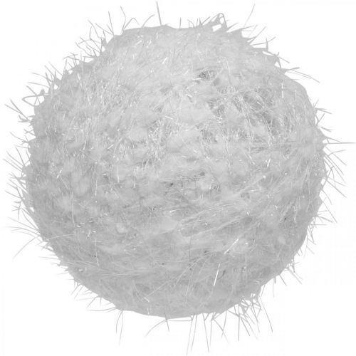 Itens Bola de neve decoração de inverno bola deco lã branca Ø10cm 4 peças