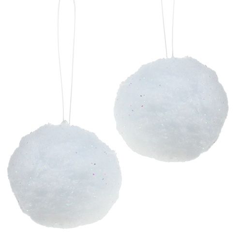 Floristik24 Bola de neve com mica 8cm 4pcs