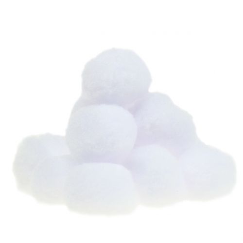 Floristik24 Bola de neve branca 4cm 24 unidades