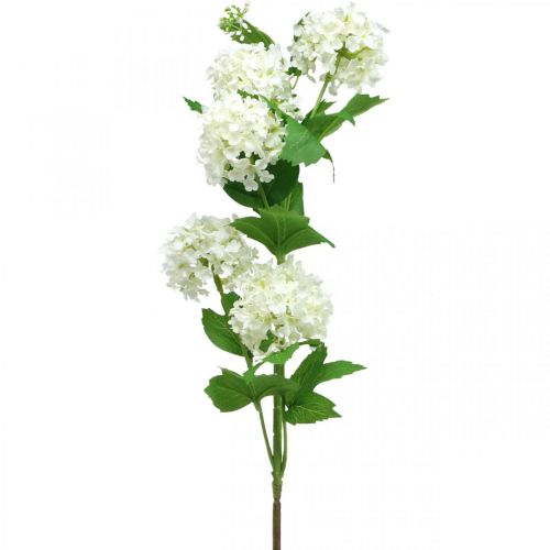 Floristik24 Bola de Neve Ramo Planta Artificial Flor de Seda Branco Ø6,5cm L78cm