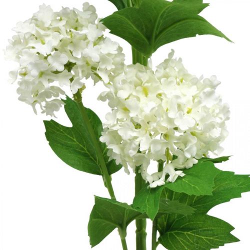 Floristik24 Bola de Neve Ramo Planta Artificial Flor de Seda Branco Ø6,5cm L78cm