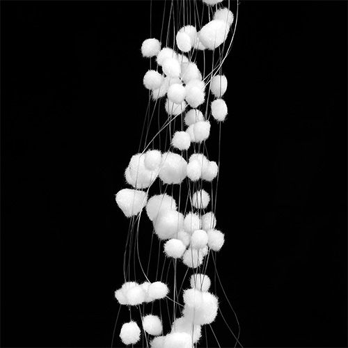 Floristik24 Guirlanda de bola de neve L75cm branca