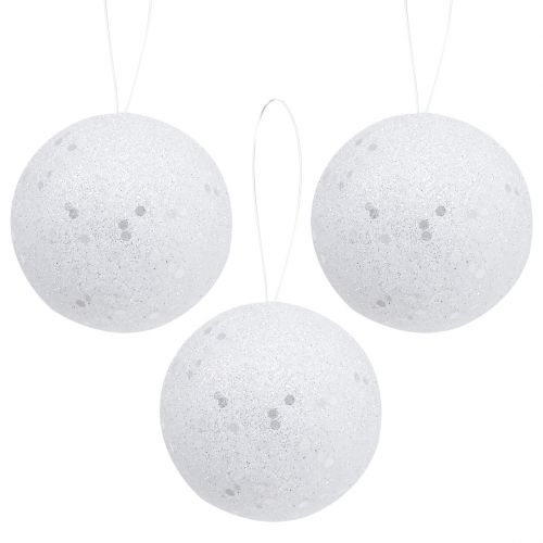 Floristik24 Bola de neve decorativa para pendurar Ø6cm 12pcs