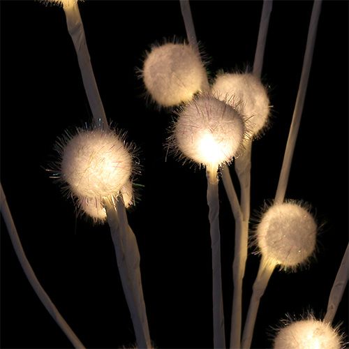 Floristik24 Ramos de bola de neve LED branco quente 72 luzes H1m 3 peças