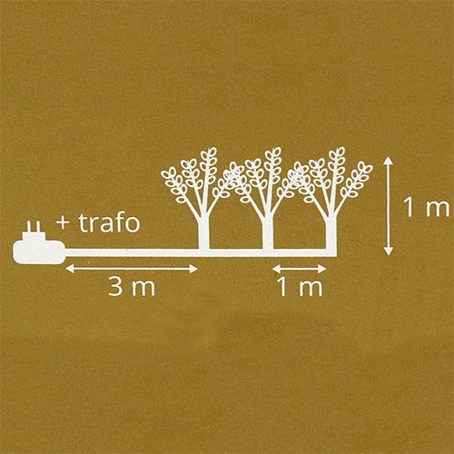 Floristik24 Ramos de bola de neve LED branco quente 72 luzes H1m 3 peças