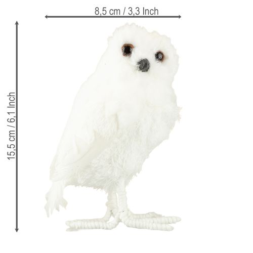 Itens Coruja da neve coruja decorativa branca com pelo e penas 15,5 cm 2 unidades
