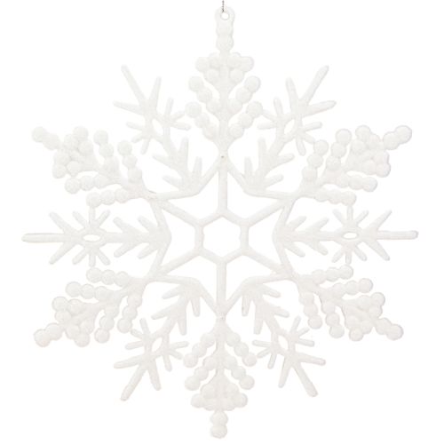 Decoração de floco de neve para pendurar decoração de inverno branco 30cm 3 peças