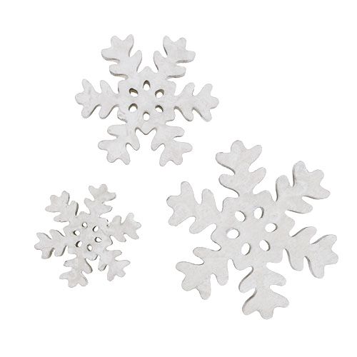 Floristik24 Floco de neve Ø3-5cm branco 22 unidades
