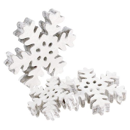 Floristik24 Floco de neve Ø3-5cm branco 22 unidades