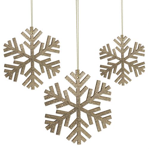 Itens Floco de neve dourado para pendurar Ø8cm - Ø12cm 9pcs