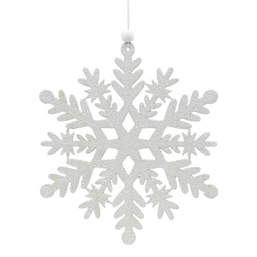Floristik24 Floco de neve branco com mica 20cm 4pcs