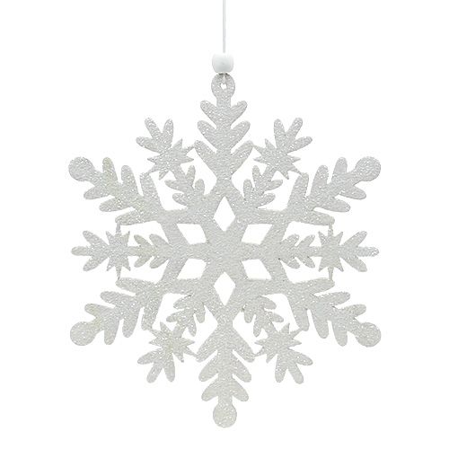 Floristik24 Floco de neve branco com mica 20cm 4pcs