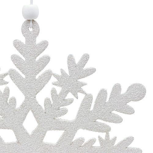 Floristik24 Floco de neve branco com mica 20cm 4pcs