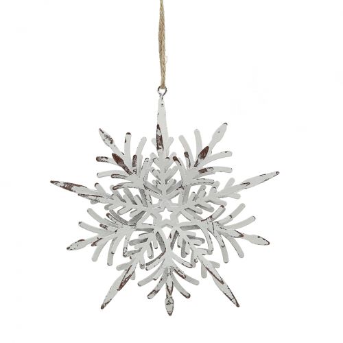 Floristik24 Efeito 3D do floco de neve branco 16 cm x 15,5 cm 2 unidades