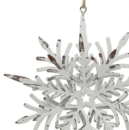 Floristik24 Efeito 3D do floco de neve branco 16 cm x 15,5 cm 2 unidades