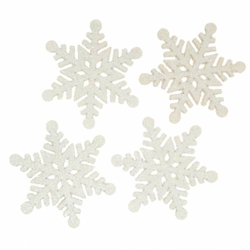 Itens Dispersão decoração floco de neve glitter branco 5cm 48p