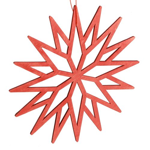 Itens Decoração de floco de neve decorações para árvores de madeira laranja 15 cm 8 unidades