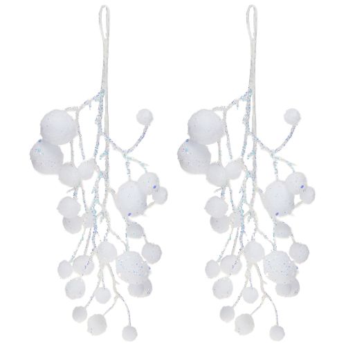 Itens Ramos de decoração de floco de neve para pendurar glitter 30cm 2 peças