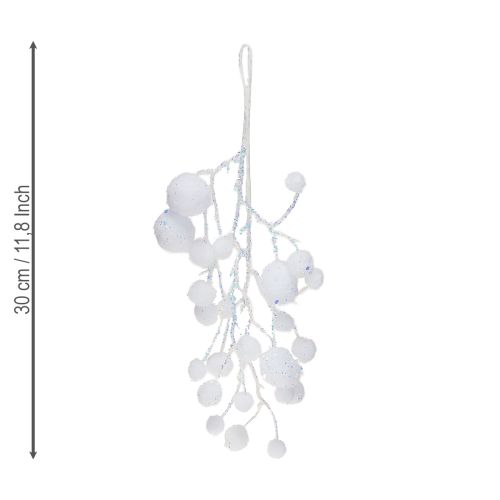 Itens Ramos de decoração de floco de neve para pendurar glitter 30cm 2 peças