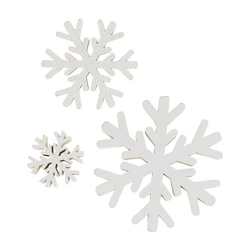 Floristik24 Flocos de neve brancos misturados 3cm - 7cm 48 un