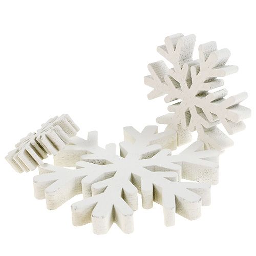 Floristik24 Flocos de neve brancos misturados 3cm - 7cm 48 un