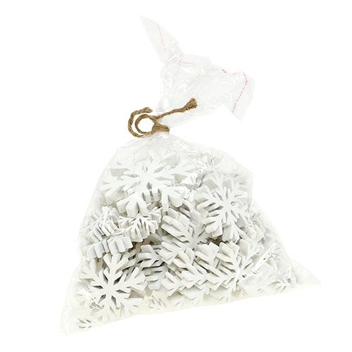 Floristik24 Flocos de neve brancos misturados 3cm - 7cm 48 un